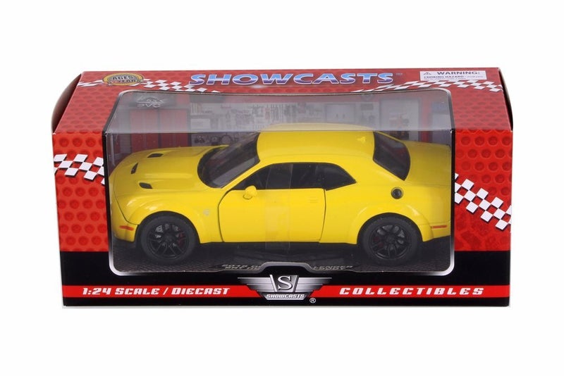 MOTORMAX Motor Max 2018 Dodge Challenger SRT Hellcat Widebody, Bright Yellow 79350YL - 1/24 Scale Diecast Model Toy Car, unisex-children - Image 4